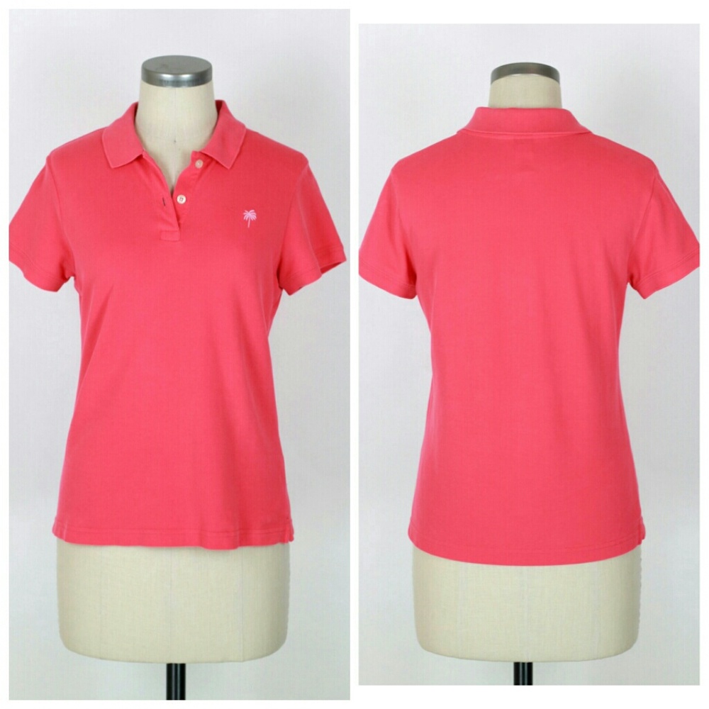 Lilly Pulitzer Coral Pink Short Sleeve Polo Tee